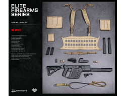 Пистолет-пулемет KRISS VECTOR с разгрузочным жилетом, подсумками и магазинами 1/6 ELITE FIREARMS SERIES 3 (EF013) - DAMTOYS