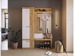 Прихожая АЛЕКС Дуб Крафт золотой/Белое дерево