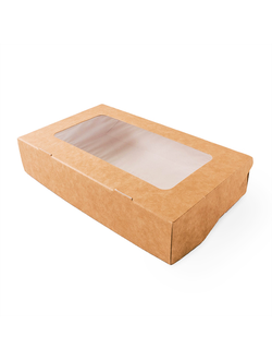 Коробка крафт с окном 12*20*4 см