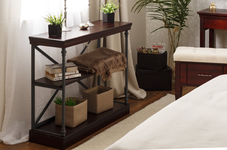 Стеллаж Дания №1 металл из массива сосны 99 х 33 х 77,5см