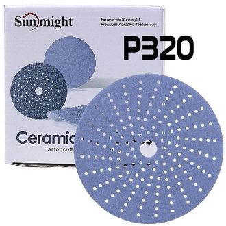 Шлифовальный круг SunMight CERAMIC L712T P320 225мм на липучке, 24 отв. арт. 78014