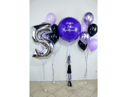 Сет из шаров  "Лаванда и серебро"