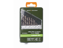 Набор сверл по металлу Р6М5К5, 13 шт ( 1,5-6,5 шаг 0,5 +3,2+4,8 мм)