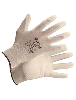 Перчатки CARBON нейлоновые с карбоновой нитью с ПУ покрытием ULT630 (кор240пар/уп12 пар)