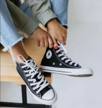 Converse All Star чернo-белые высокие