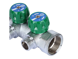 Коллектор регулирующий STOUT 1", 2 отвода 1/2" плоское уплотнение (Арт. SMB-6849-011202)