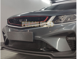 Защита радиатора Geely Coolray 2019- black низ (2 части)