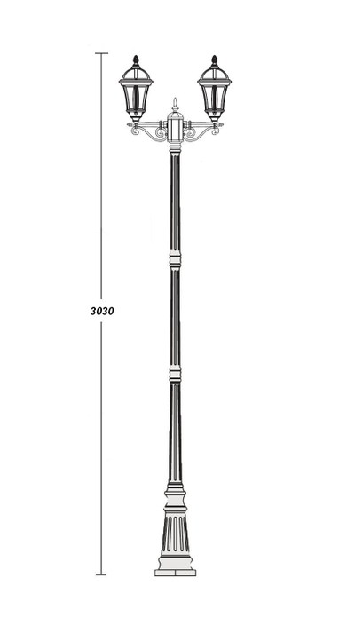 Светильники садово-парковые ROME S (столб 2 фонаря, высота  2233мм)