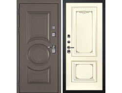 Входная дверь Плаза с панелью Смальта-14 слоновая кость