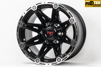 Комплект дисков R16 10,0J ET-45 6*139,7 TUFF A.T. T-01 Черный с полированным ободом (R605)