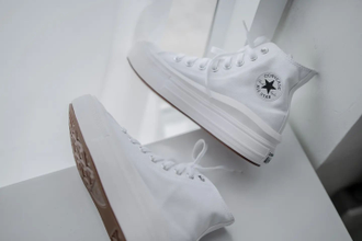 Кеды Converse на платформе высокие белые