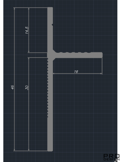 Теневой плинтус скрытого монтажа Pro Design Panel 7208 любой цвет по RAL