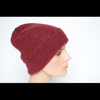 Красная шапка вязаная одинарная с отворотом Vizio Италия 8052 CRYO