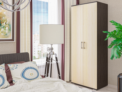 Шон-13 шкаф двухдверный распашной Венге/Дуб молочный