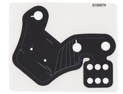 Plastic Pauldron with 3 Large Holes and 6 Small Holes and Black and Silver SW Death Trooper Pattern, Trans-Clear (28091)