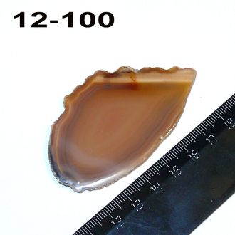 Агат натуральный (срез) горчичный №12-100: 72*41*4мм