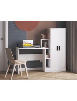 СКМ-1 компьютерный стол Белый с тиснением «Древесные поры»