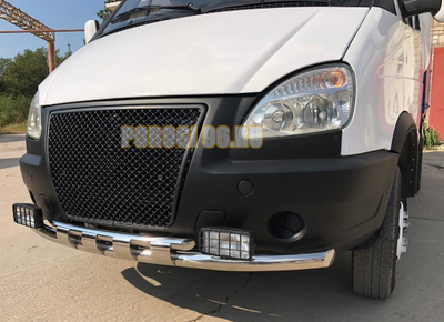 Защита переднего бампера с перемычками d60/42 для Газель 27057