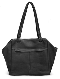 (АРТИКУЛ: 10007/8) СУМКА ЖЕНСКАЯ СРЕДНЕГО РАЗМЕРА, НАТУРАЛЬНАЯ КОЖА, ЧЕРНАЯ, СПЕРЕДИ  КАРМАН, РУЧКИ ЧЕРЕЗ ПЛЕЧО