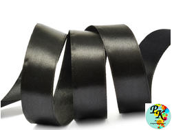 Лента атласная черная 2,5 см