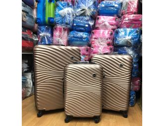 Комплект из 3х чемоданов Kaiwei abs S,M,L светло-коричневый