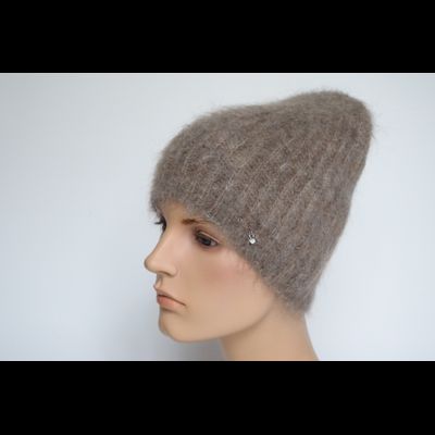 Шапка мохеровая вязаная темно-бежевая Vizio Италия 9020 CYO