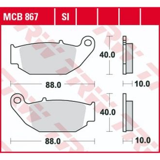 Тормозные колодки задние TRW MCB867SI для Honda (Sinter Offroad) 06435-KZZ-901