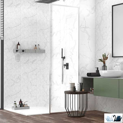 Плитка настенная Creto Purity белый 25х40 см, матовая под мрамор