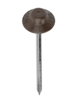 Гвоздь с литой шляпкой для ондулина коричневый, упаковка 20шт