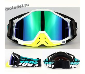 100% кроссовые очки (маска) для мотокросса, эндуро, ATV - белые