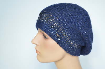 Берет Vizio 1364  B синий стразы