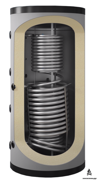 Бак аккумуляторный  Eldom 1000 литров с двумя  теплообменниками, неэмалированный