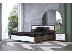 КР-5001/5002/5003/5004 Кровать Гикори Джексон темный/Белый Бриллиант Глянцевый