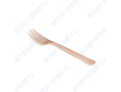 Вилка пластиковая бежевая 18 см ПРЕМИУМ (50 шт.)
