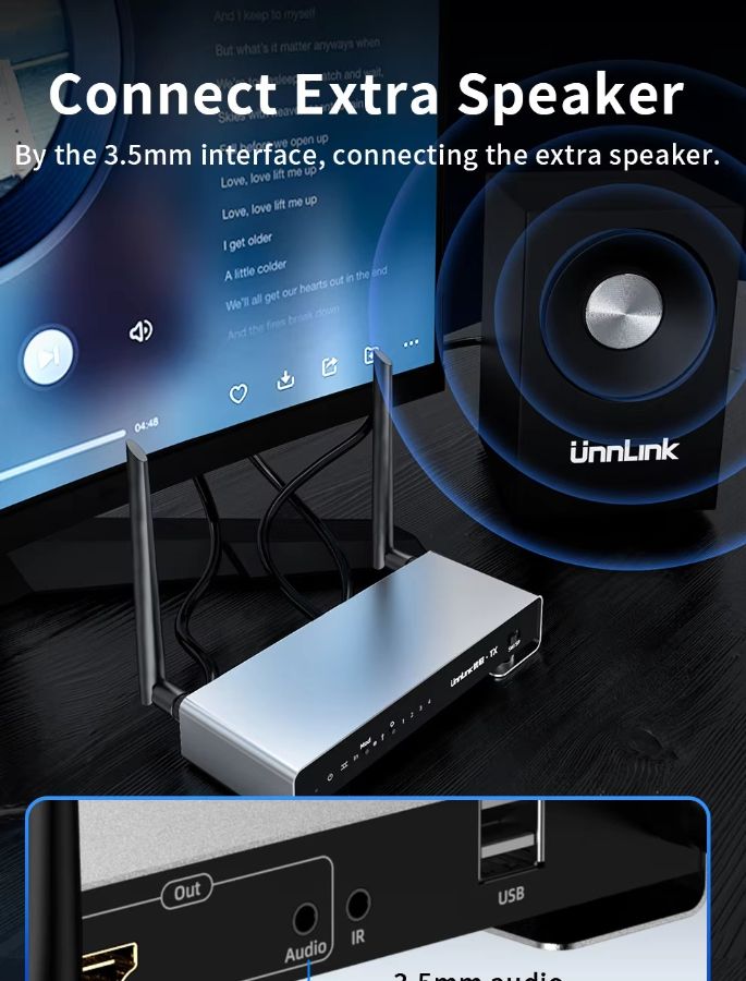 DE200KVM — Беспроводной удлинитель HDMI KVM, FullHD, до 200 м.