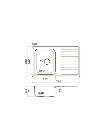 МОЙКА OMOIKIRI SAGAMI 79 IN