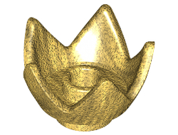 Minifigure, Headgear Crown Eggshell with 5 Points and Center Stud, Pearl Gold (39262 / 6257048)