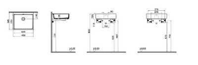 Прямоугольная раковина-чаша VitrA ArchiPlan, 45 см, цвет белый, 7403B003-0012