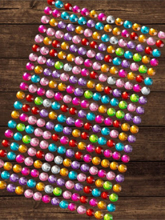 Стразы клеевые самоклеящиеся, 6 мм, ассорти цветов, пластик