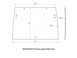 Стекло заднее кабинное JM-244 Kmg (Простое)