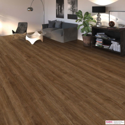 Декор ламината Haro Tritty 100 Gran Via Дуб Элеганза Дымчатый 542053 в интерьере гостиной