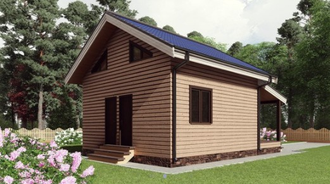 Одноэтажный каркасный дом с одной спальней 50м² (SK66)