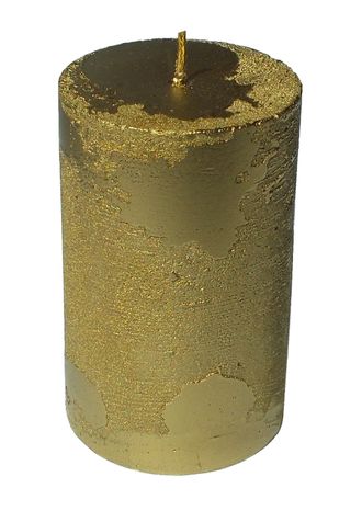 Свеча золотая колонна 6x10 см.