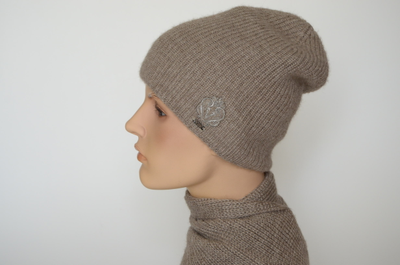 Итальянская шапка и шарф альпака и шелк Vizio Collezione