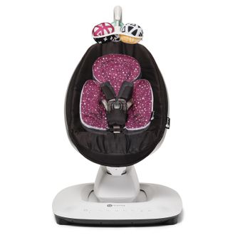 Кресло-качалка 4moms mamaRoo New черная + вкладыш Maroon Plush