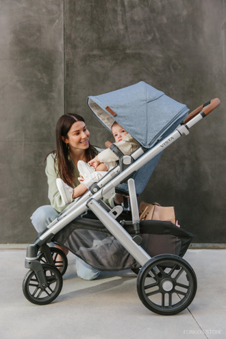 Коляска 3в1 UPPABaby Vista V2 Gregory Голубой Меланж