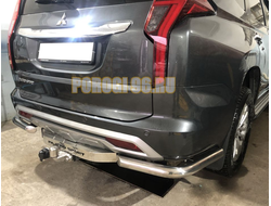 Защита заднего бампера уголки d60 для Mitsubishi Pajero Sport (2021-...)