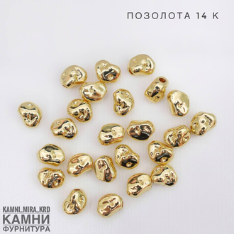 Шарм "Камешки" ЛЮКС 7х5 мм, отверстие 2 мм, покрытие в ассортименте, цена за штуку
