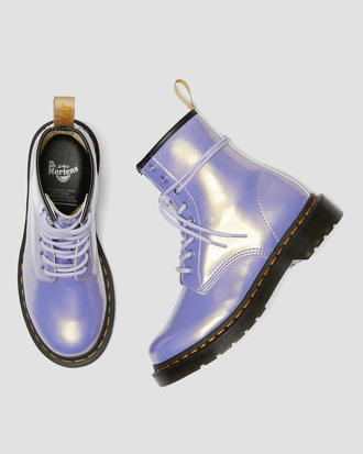 Ботинки Dr. Martens Vegan 1460 Chrome Metallic голубые во Владивостоке