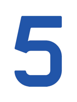 Регистрационная цифра «5» для паруса Bainbridge SN230BU5 230мм синяя из самоклеящейся ткани